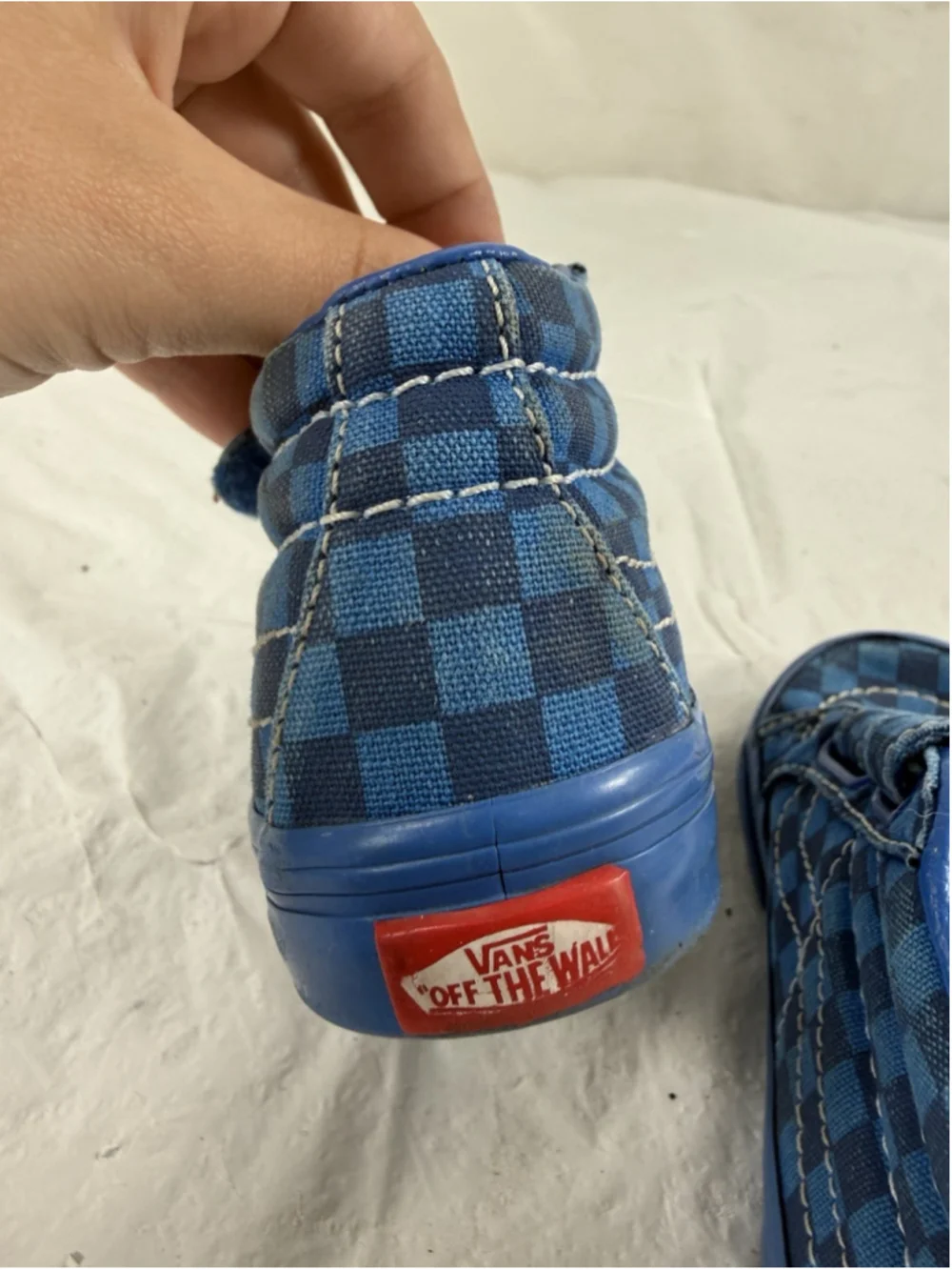 Vans TODDLER Sk8-Mid Reissue V Mono Checkerboard Blue SIZE 5